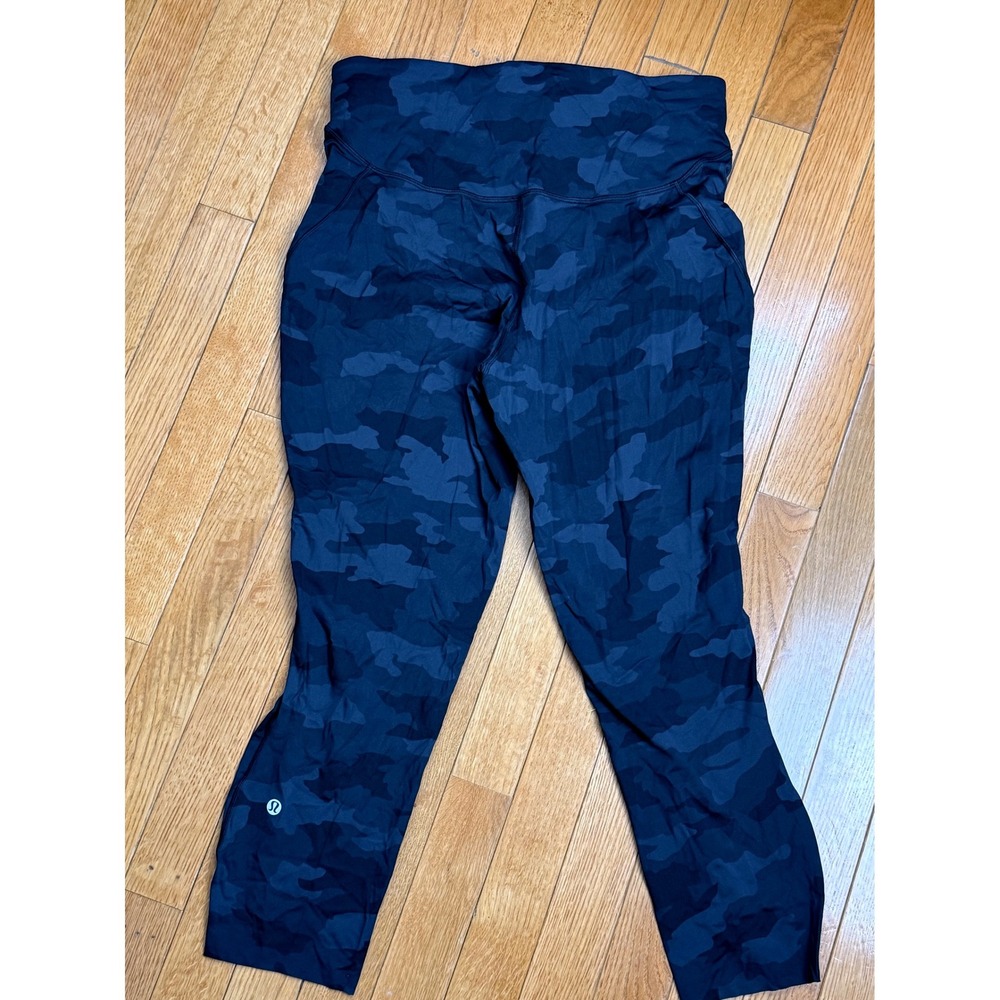 Lululemon Base Pace High-Rise Crop 23" Heritage 365 Camo Deep Coal Multi Size 12 - Picture 4 of 6